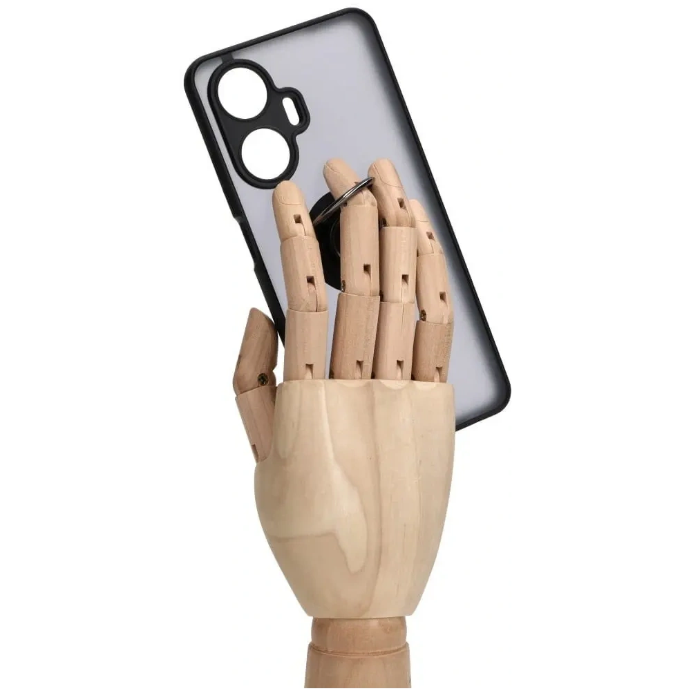 Wholesale Bizon Case Hybrid Ring Realme C55 smoky with a black frame - BIZ740 - {ean13} - Hurt