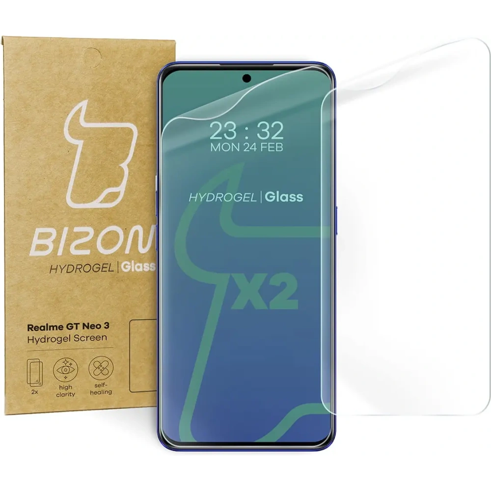 Hurtownia GSM - Bizon Glass Hydrogel Realme GT Neo 3 [2 PACK] - BIZ758 - {ean13} - Hurt