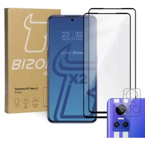 Hurtownia GSM - Tvrzené sklo Bizon Glass Edge - [2 PACK] + ochrana na objektiv Realme GT Neo 3 - BIZ762 - {ean13} - Hurt
