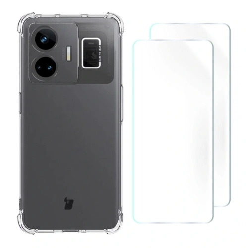 Etui + 2x folia Bizon Case Clear Pack do Realme GT3 przezroczyste