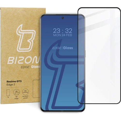 Szkło hartowane Bizon Glass Edge 2 do Realme GT3 czarne