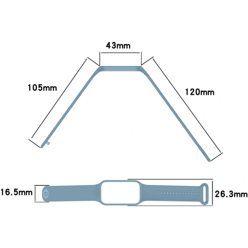 Etui z paskiem Bizon Strap + Case Watch Dots do Xiaomi Redmi Smart Band 2 / Xiaomi Mi Band 8 Active błękitne