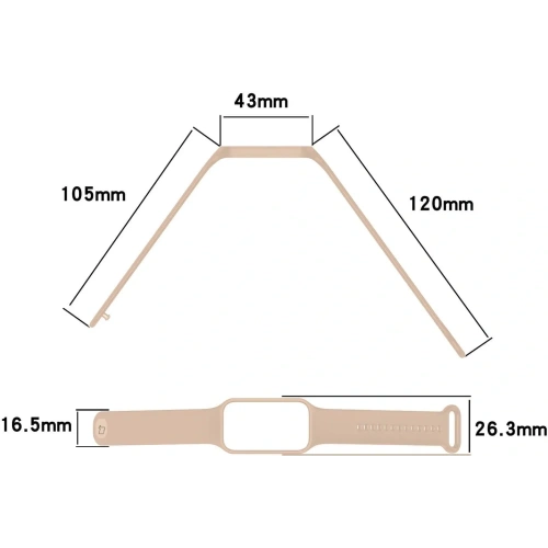 Etui z paskiem Bizon Strap + Case Watch Dots do Xiaomi Redmi Smart Band 2 / Xiaomi Mi Band 8 Active jasnoróżowe