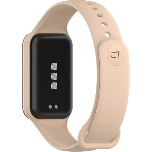 Etui z paskiem Bizon Strap + Case Watch Dots do Xiaomi Redmi Smart Band 2 / Xiaomi Mi Band 8 Active jasnoróżowe
