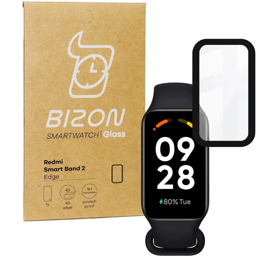 Hurtownia GSM - Sklo hybridní Bizon Glass Watch Edge Hybrid pro Redmi Smart Band 2 / Xiaomi Mi Band 8 Active černé - BIZ789 - {ean13} - Hurt