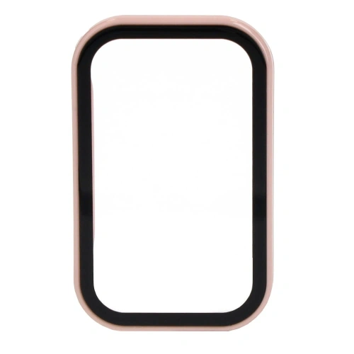 Etui Bizon Case+Glass Set do Xiaomi Redmi Smart Band 2 / Xiaomi Mi Band 8 Active różowe