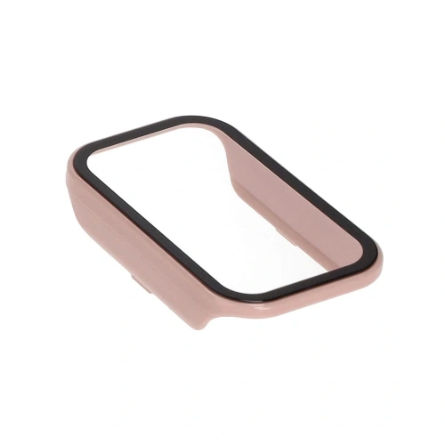 Etui Bizon Case+Glass Set do Xiaomi Redmi Smart Band 2 / Xiaomi Mi Band 8 Active różowe