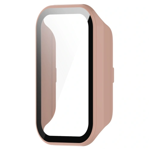 Etui Bizon Case+Glass Set do Xiaomi Redmi Smart Band 2 / Xiaomi Mi Band 8 Active różowe
