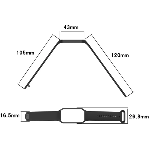 Etui z paskiem Bizon Strap + Case Watch Dots do Xiaomi Redmi Smart Band 2 / Xiaomi Mi Band 8 Active czarne