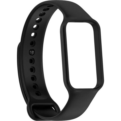Etui z paskiem Bizon Strap + Case Watch Dots do Xiaomi Redmi Smart Band 2 / Xiaomi Mi Band 8 Active czarne