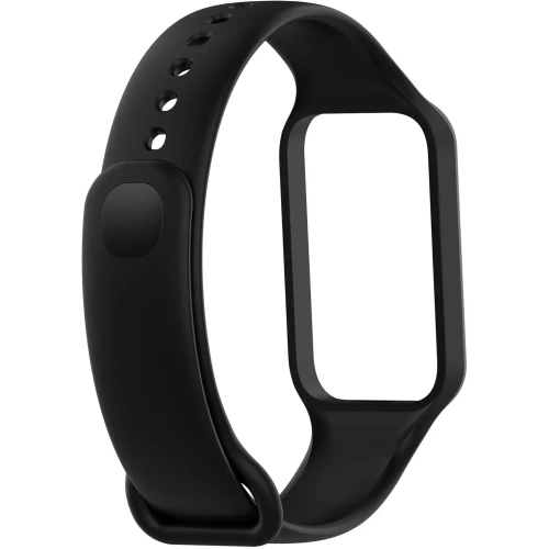 Etui z paskiem Bizon Strap + Case Watch Dots do Xiaomi Redmi Smart Band 2 / Xiaomi Mi Band 8 Active czarne