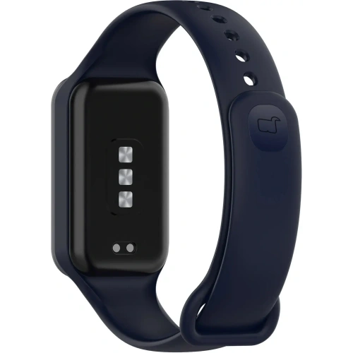 Etui z paskiem Bizon Strap + Case Watch Dots do Xiaomi Redmi Smart Band 2 / Xiaomi Mi Band 8 Active granatowe