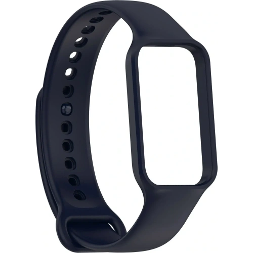 Etui z paskiem Bizon Strap + Case Watch Dots do Xiaomi Redmi Smart Band 2 / Xiaomi Mi Band 8 Active granatowe