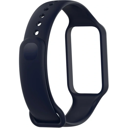 Etui z paskiem Bizon Strap + Case Watch Dots do Xiaomi Redmi Smart Band 2 / Xiaomi Mi Band 8 Active granatowe