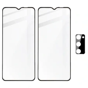 Hurtownia GSM - Bizon Glass Edge edzett üveg - [2 PACK] + lencsevédő Samsung Galaxy A03s fekete - BIZ803 - {ean13} - Hurt