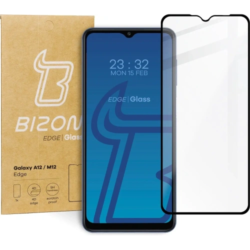Szkło hartowane Bizon Glass Edge do Samsung Galaxy A12 / M12 czarne