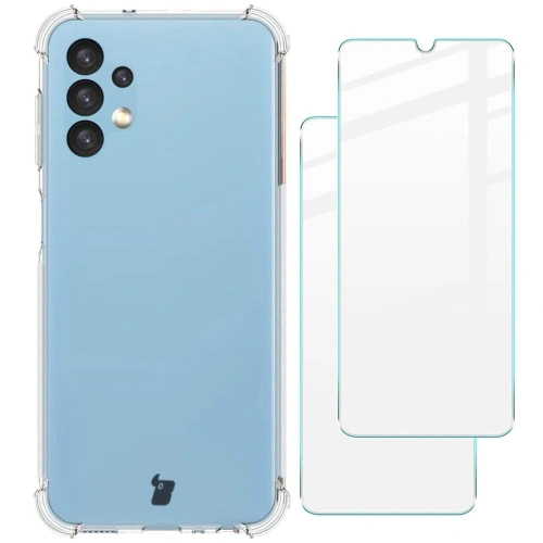 Etui + 2x szkło na ekran Bizon Case Clear Pack do Samsung Galaxy A13 4G przezroczyste