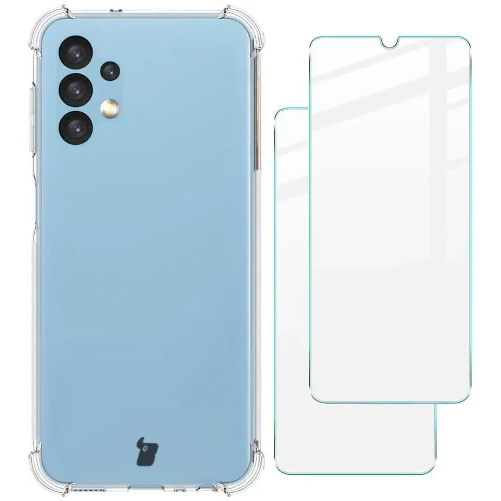 Wholesale Bizon Case Clear Pack case + 2x screen glass Samsung Galaxy A13 4G clear - BIZ811 - {ean13} - Hurt