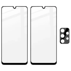 Wholesale Bizon Glass Edge tempered glass - [2 PACK] + lens protection Samsung Galaxy A13 4G black - BIZ812 - {ean13} - Hurt