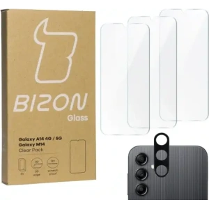 Wholesale BIZON Clear 2 3x screen glass + camera glass Samsung Galaxy A14 4G/5G M14 - BIZ821 - {ean13} - Hurt