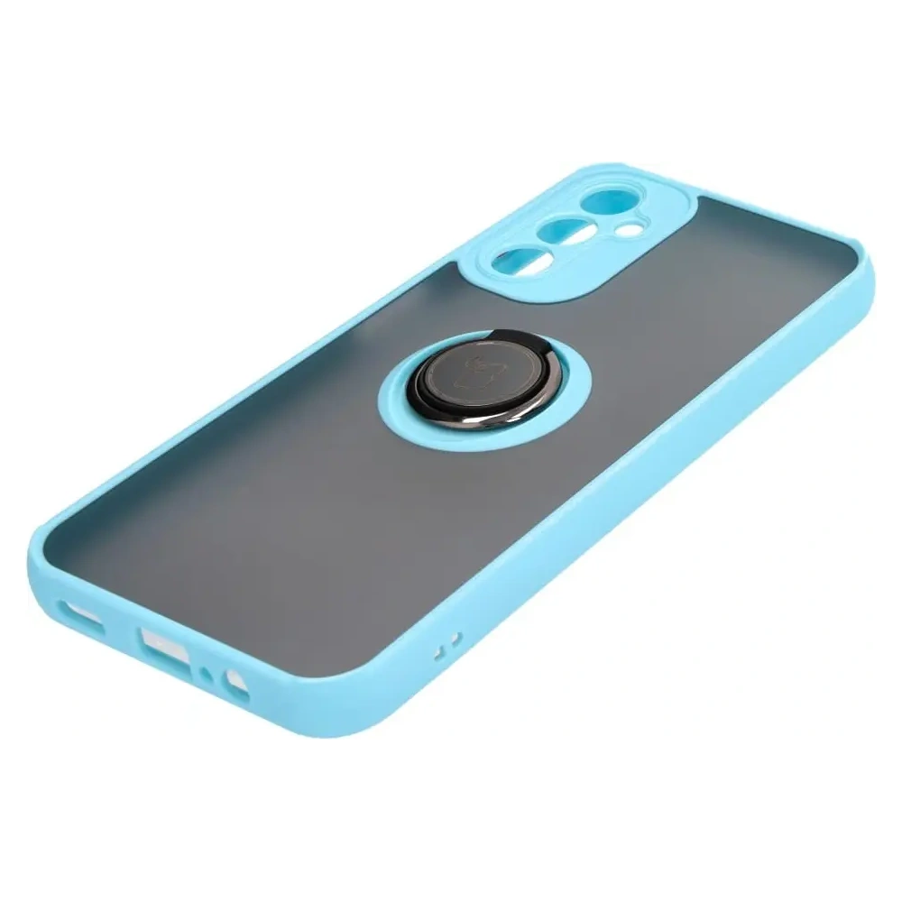 Hurtownia GSM - Bizon Case Hybrid Ring Samsung Galaxy A14 4G / 5G füstös, világoskék kerettel - BIZ823 - {ean13} - Hurt