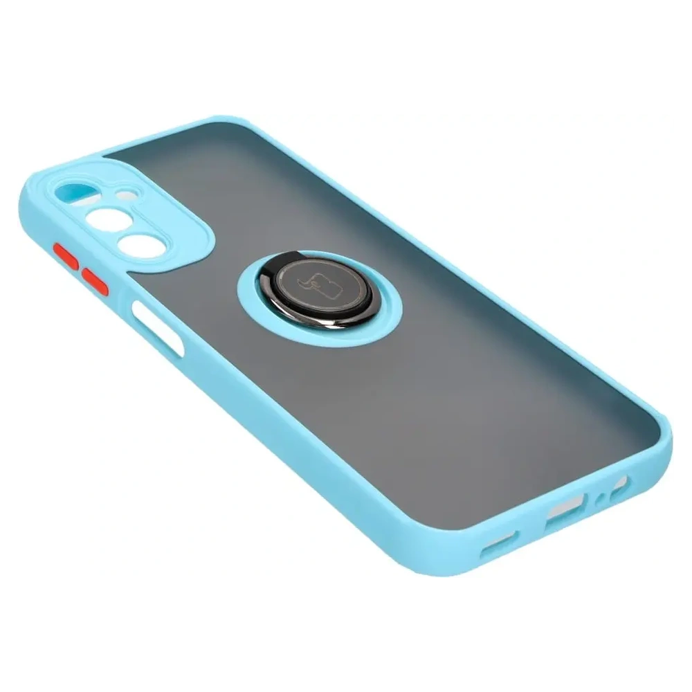 Hurtownia GSM - Bizon Case Hybrid Ring Samsung Galaxy A14 4G / 5G füstös, világoskék kerettel - BIZ823 - {ean13} - Hurt