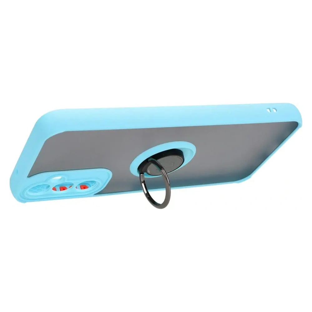 Wholesale Bizon Case Hybrid Ring Samsung Galaxy A14 4G / 5G smoky with a light blue frame - BIZ823 - {ean13} - Hurt