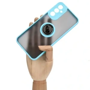 Hurtownia GSM - Bizon Case Hybrid Ring Samsung Galaxy A14 4G / 5G füstös, világoskék kerettel - BIZ823 - {ean13} - Hurt