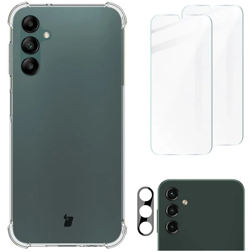 Hurtownia GSM - Etui + 2x sklo na displej + objektiv Bizon Case Clear Pack do Samsung Galaxy A14 4G/5G průhledné - BIZ824 - {ean13} - Hurt