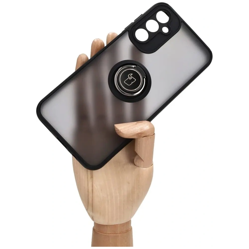 Hurtownia GSM - Bizon Case Hybrid Ring Samsung Galaxy A14 4G / 5G füstös fekete kerettel - BIZ825 - {ean13} - Hurt