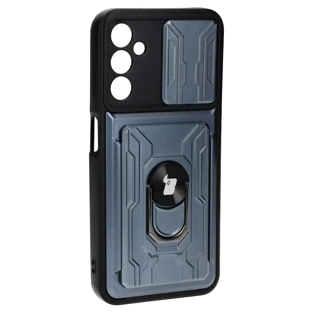 Hurtownia GSM - Bizon Case Camshield Kártyahely Gyűrű Samsung Galaxy A14 4G/5G szürke - BIZ7295 - {ean13} - Hurt