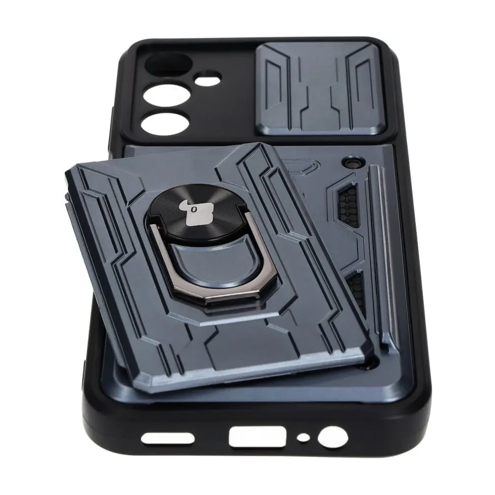Hurtownia GSM - Bizon Case Camshield Kártyahely Gyűrű Samsung Galaxy A14 4G/5G szürke - BIZ7295 - {ean13} - Hurt