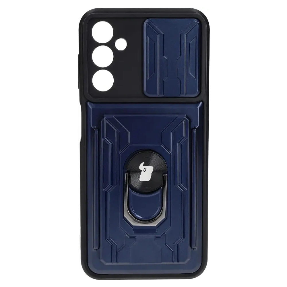 Hurtownia GSM - Bizon Case Camshield Kártyafoglalatos Gyűrű Samsung Galaxy A14 4G/5G sötétkék - BIZ7296 - {ean13} - Hurt