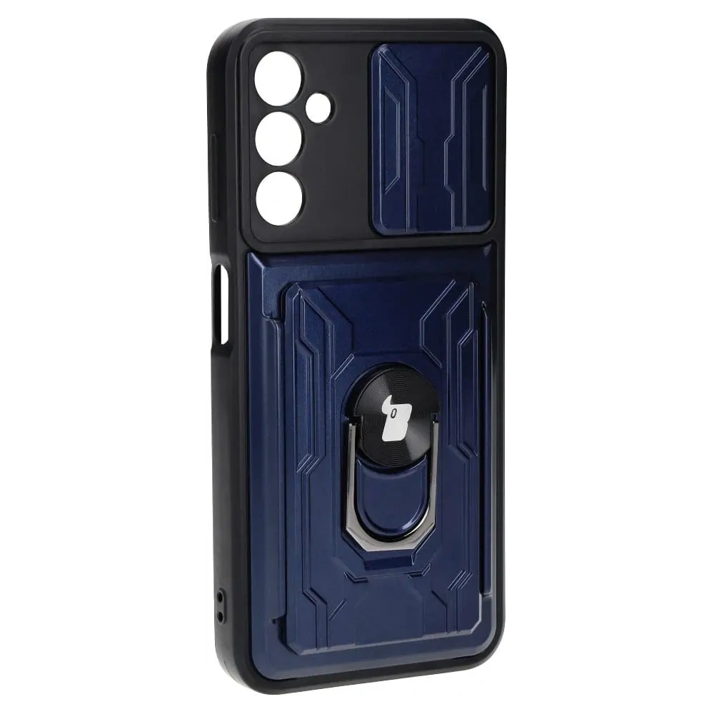 Hurtownia GSM - Bizon Case Camshield Kártyafoglalatos Gyűrű Samsung Galaxy A14 4G/5G sötétkék - BIZ7296 - {ean13} - Hurt