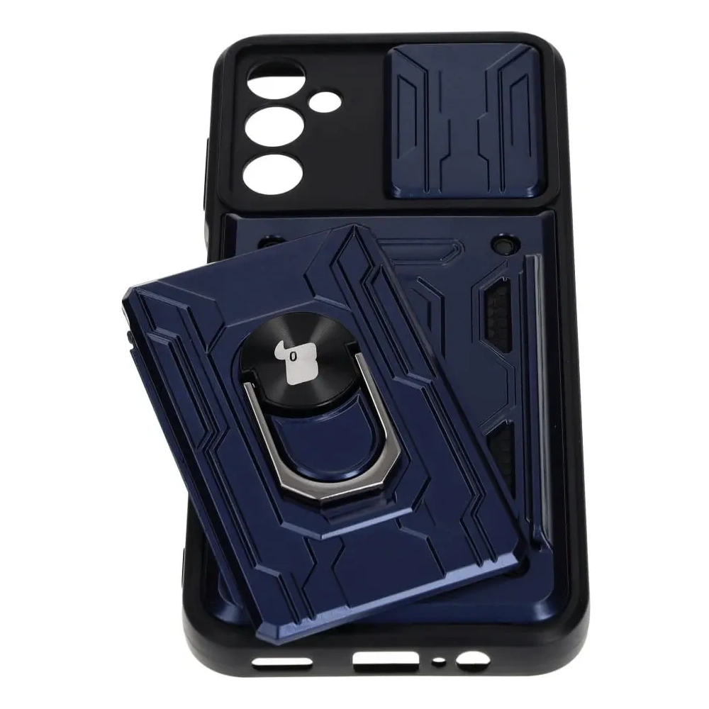 Hurtownia GSM - Bizon Case Camshield Kártyafoglalatos Gyűrű Samsung Galaxy A14 4G/5G sötétkék - BIZ7296 - {ean13} - Hurt