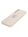 Etui Bizon Case Silicone Ring Sq do Samsung Galaxy A14 4G/5G, beżowe