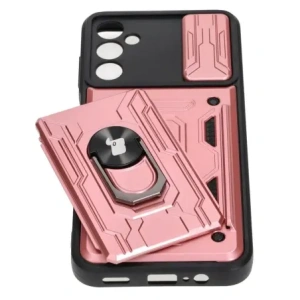 Hurtownia GSM - Bizon Case Camshield Kártyafoglalatos Gyűrű Samsung Galaxy A14 4G/5G világos rózsaszín - BIZ7307 - {ean13} - Hurt