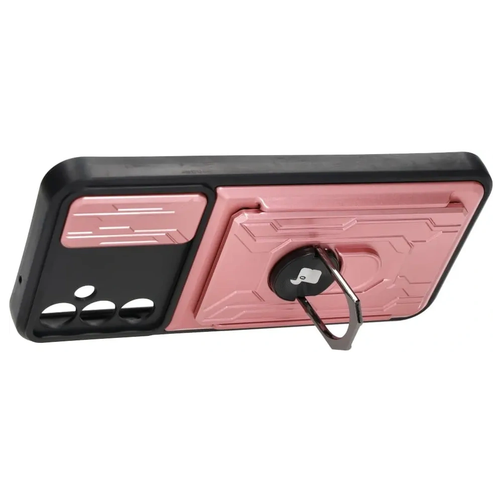 Hurtownia GSM - Etui Bizon Case Camshield Card Slot Ring do Samsung Galaxy A14 4G/5G, jasnoróżowe - BIZ7307 - {ean13} - Hurt