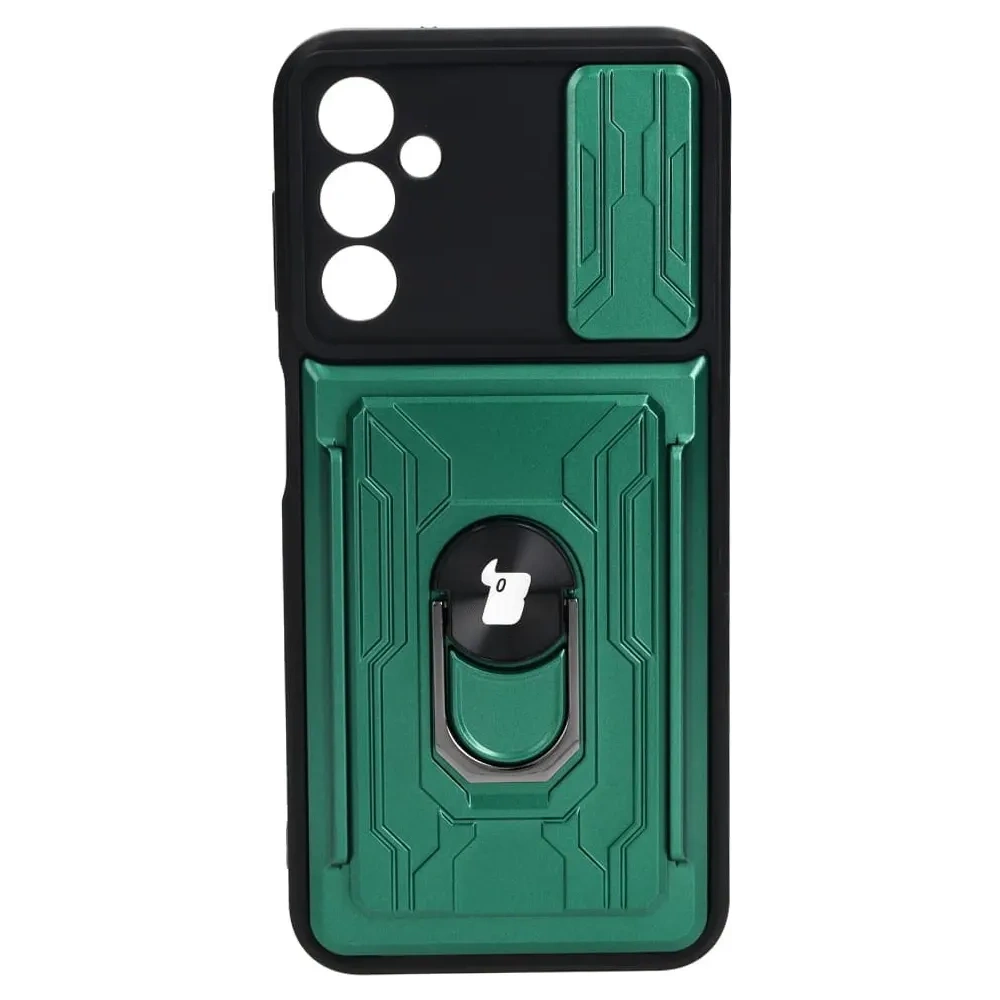 Hurtownia GSM - Etui Bizon Case Camshield Card Slot Ring do Samsung Galaxy A14 4G/5G, zielone - BIZ7308 - {ean13} - Hurt