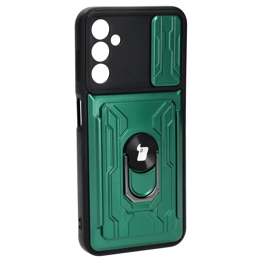 Hurtownia GSM - Etui Bizon Case Camshield Card Slot Ring do Samsung Galaxy A14 4G/5G, zielone - BIZ7308 - {ean13} - Hurt