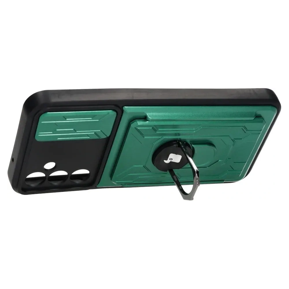 Hurtownia GSM - Etui Bizon Case Camshield Card Slot Ring do Samsung Galaxy A14 4G/5G, zielone - BIZ7308 - {ean13} - Hurt