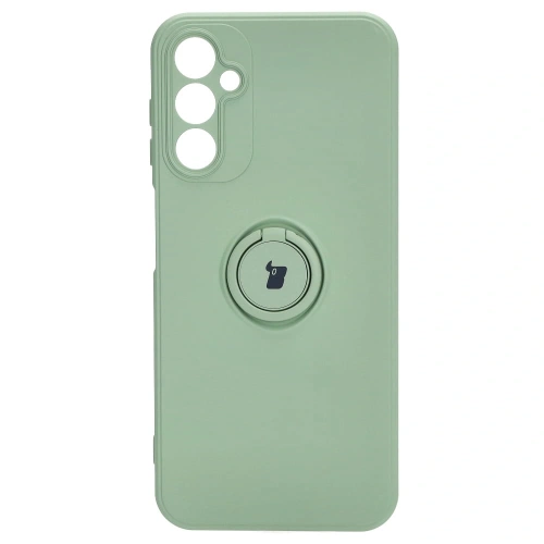 Etui Bizon Case Silicone Ring Sq do Samsung Galaxy A14 4G/5G jasnozielone