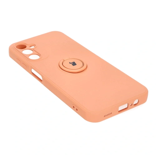 Etui Bizon Case Silicone Ring Sq do Samsung Galaxy A14 4G/5G pomarańczowe