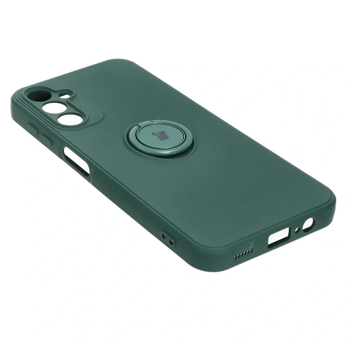 Etui Bizon Case Silicone Ring Sq do Samsung Galaxy A14 4G/5G ciemnozielone