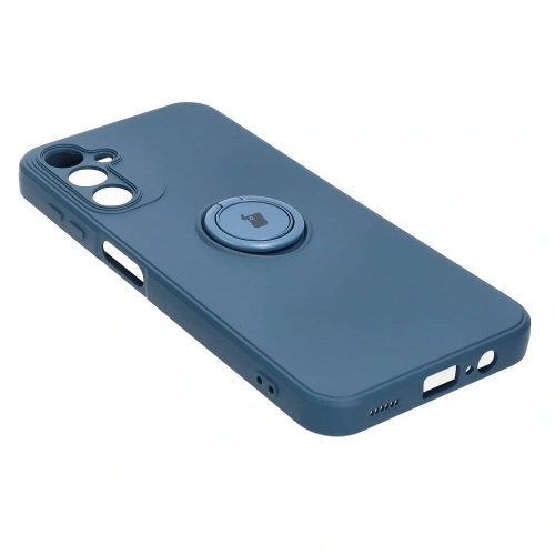 Etui Bizon Case Silicone Ring Sq do Samsung Galaxy A14 4G/5G granatowe