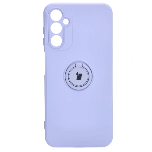 Etui Bizon Case Silicone Ring Sq do Samsung Galaxy A14 4G/5G jasnofioletowe