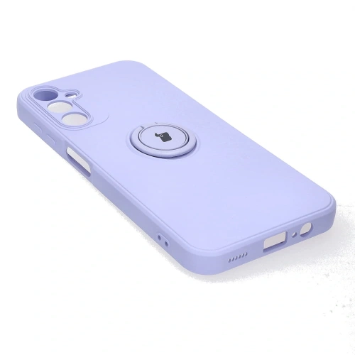 Etui Bizon Case Silicone Ring Sq do Samsung Galaxy A14 4G/5G jasnofioletowe