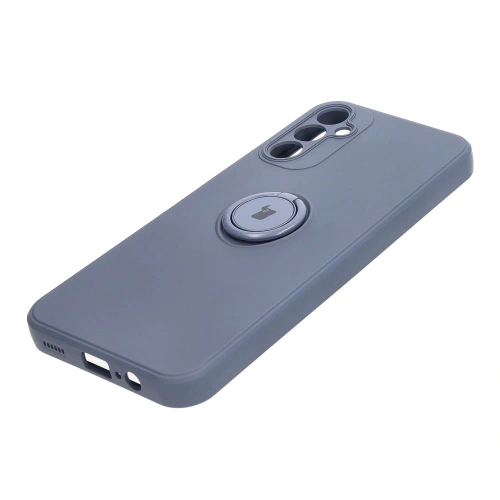 Etui Bizon Case Silicone Ring Sq do Samsung Galaxy A14 4G/5G szare