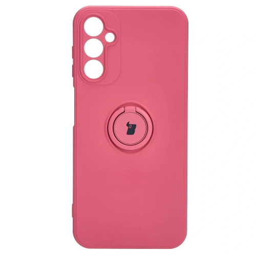 Etui Bizon Case Silicone Ring Sq do Samsung Galaxy A14 4G/5G brudny róż