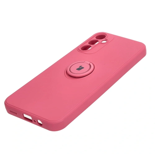 Etui Bizon Case Silicone Ring Sq do Samsung Galaxy A14 4G/5G brudny róż